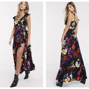 NWT Band of Gypsies Maxi Floral Wrap Dress. Size XS